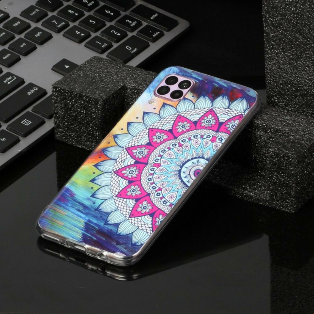 Hoesje voor Huawei P40 Lite Fluorescerende Mandala Uil