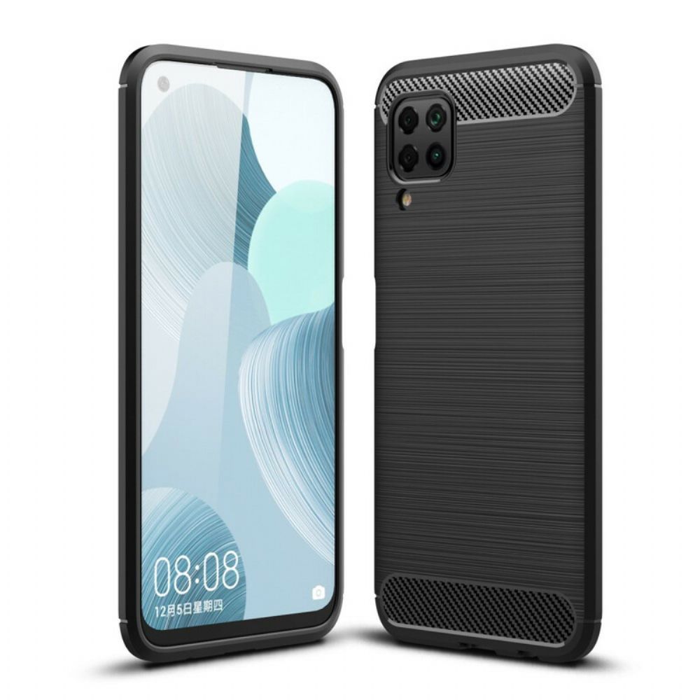 Hoesje voor Huawei P40 Lite Geborstelde Koolstofvezel