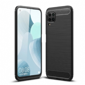 Hoesje voor Huawei P40 Lite Geborstelde Koolstofvezel