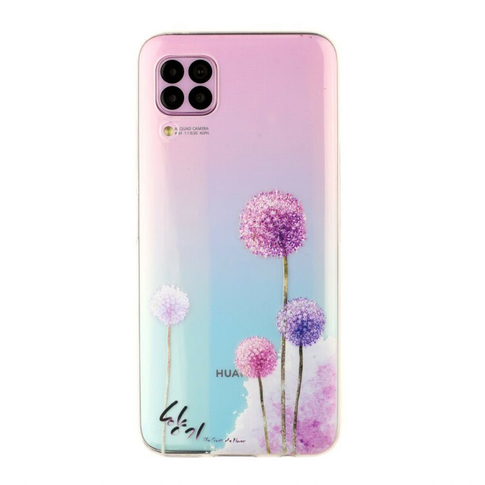 Hoesje voor Huawei P40 Lite Transparante Kleurrijke Paardebloemen