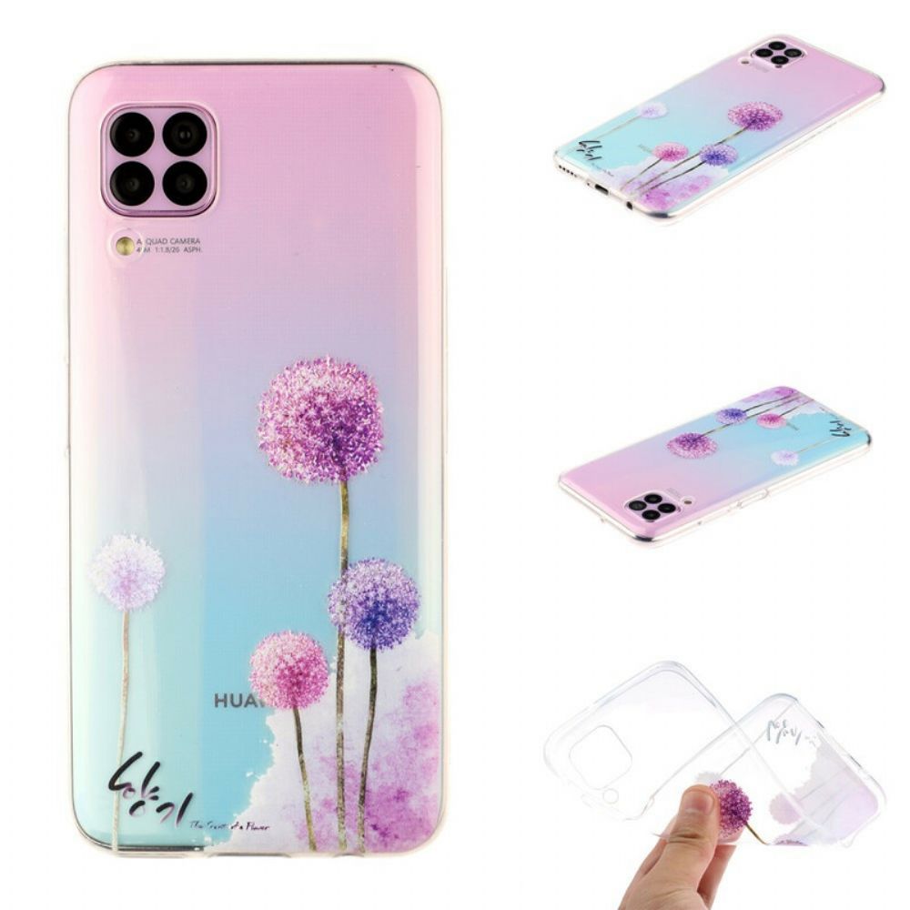 Hoesje voor Huawei P40 Lite Transparante Kleurrijke Paardebloemen