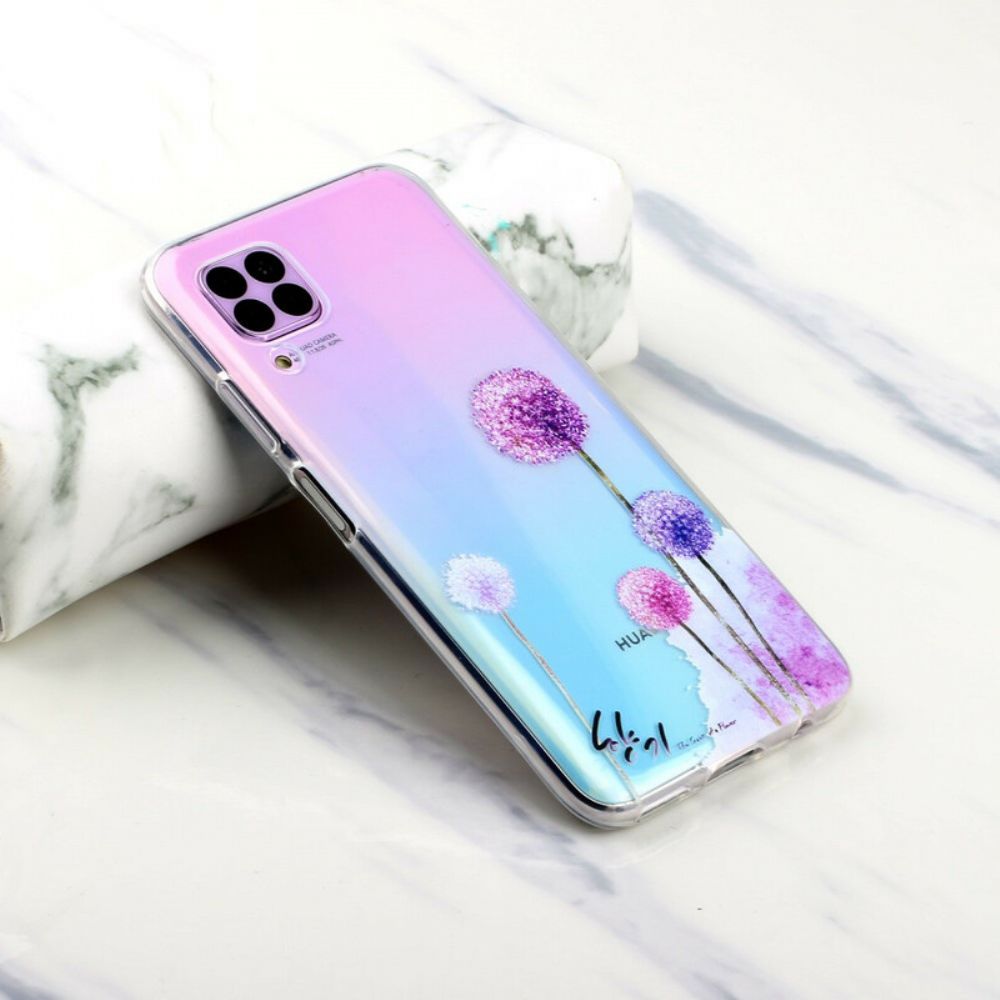 Hoesje voor Huawei P40 Lite Transparante Kleurrijke Paardebloemen