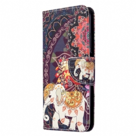 Leren Hoesje voor Huawei P40 Lite Etnische Olifantenmandala