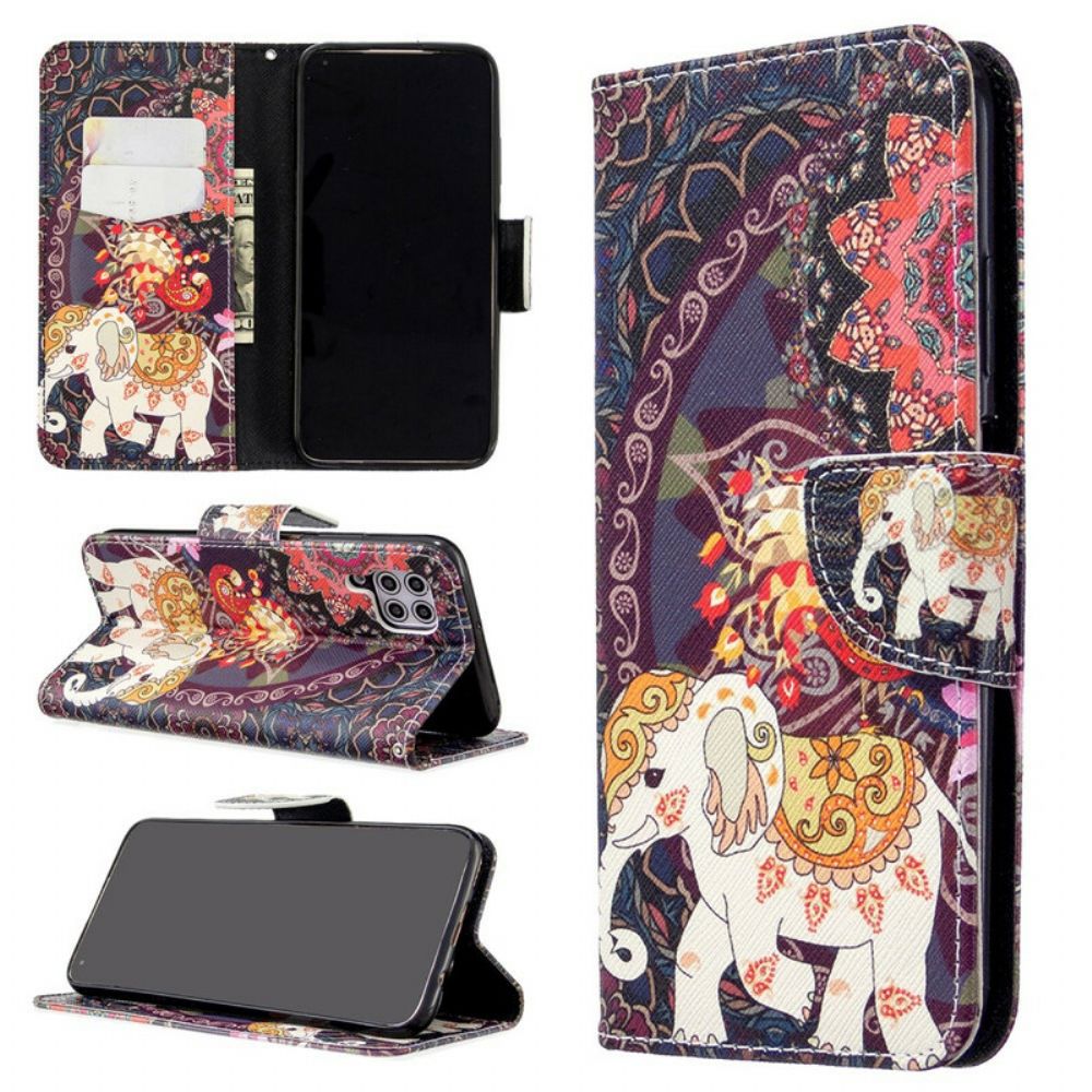 Leren Hoesje voor Huawei P40 Lite Etnische Olifantenmandala