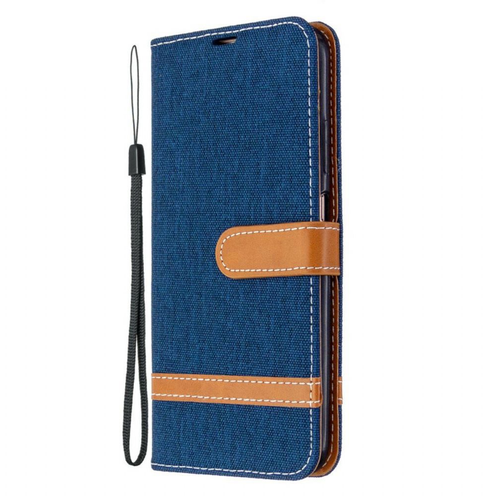 Leren Hoesje voor Huawei P40 Lite Met Ketting Stof En Leer Effect Band