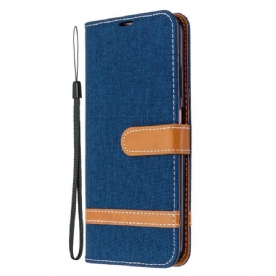 Leren Hoesje voor Huawei P40 Lite Met Ketting Stof En Leer Effect Band