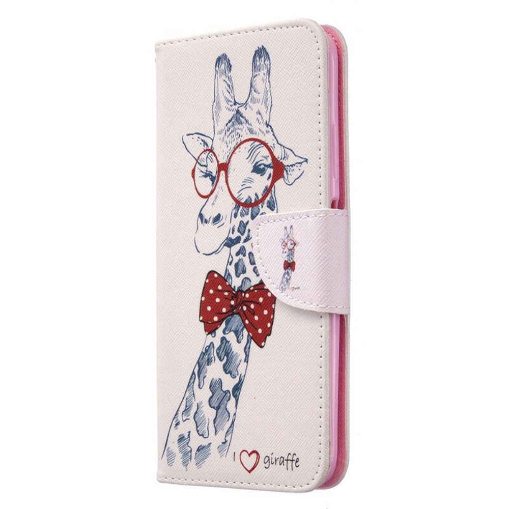 Leren Hoesje voor Huawei P40 Lite Nerdy Giraf