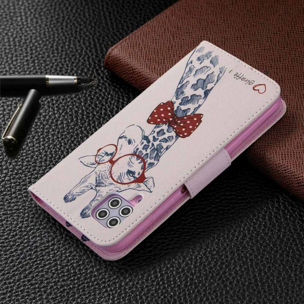 Leren Hoesje voor Huawei P40 Lite Nerdy Giraf