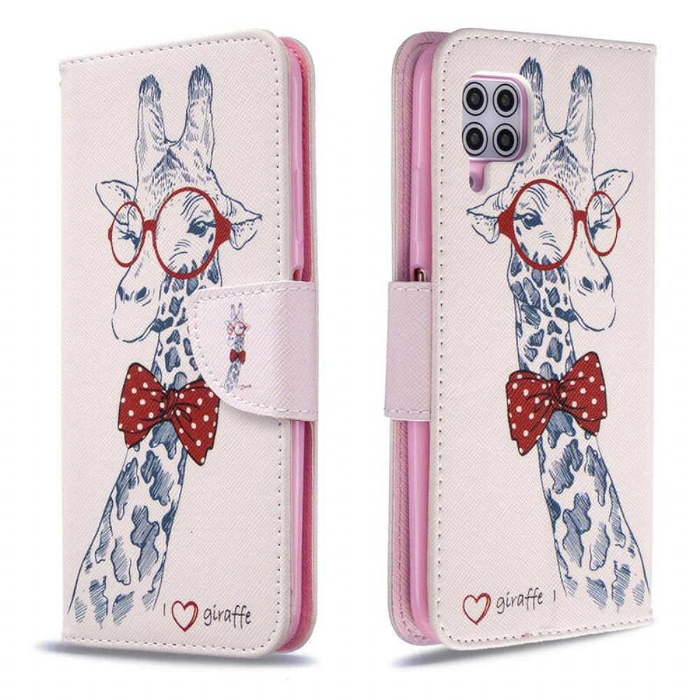 Leren Hoesje voor Huawei P40 Lite Nerdy Giraf