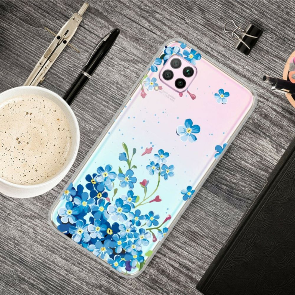 Telefoonhoesje voor Huawei P40 Lite Boeket Blauwe Bloemen