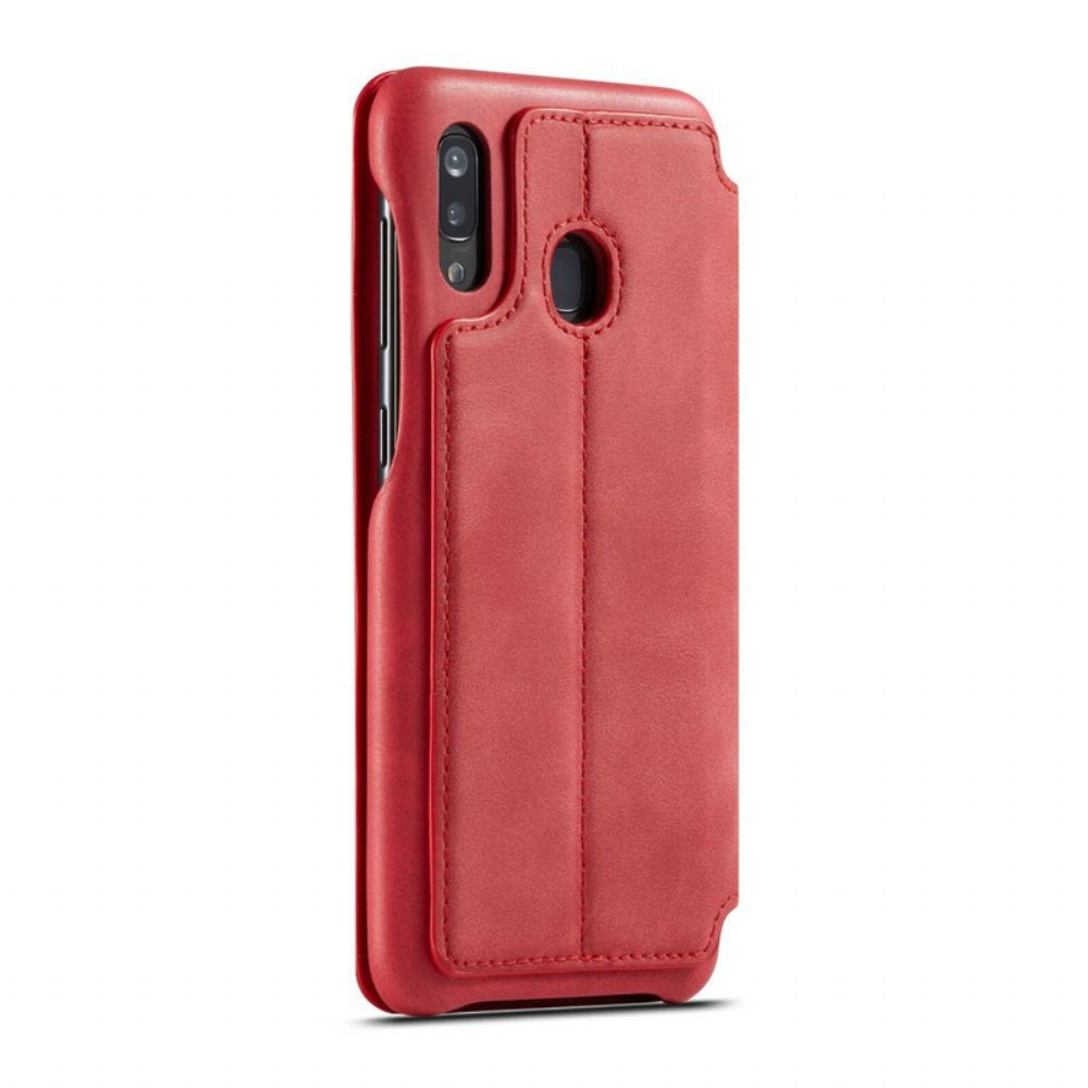 Bescherming Hoesje voor Samsung Galaxy A30 / A20 Folio-hoesje Lc.imeeke Leereffect