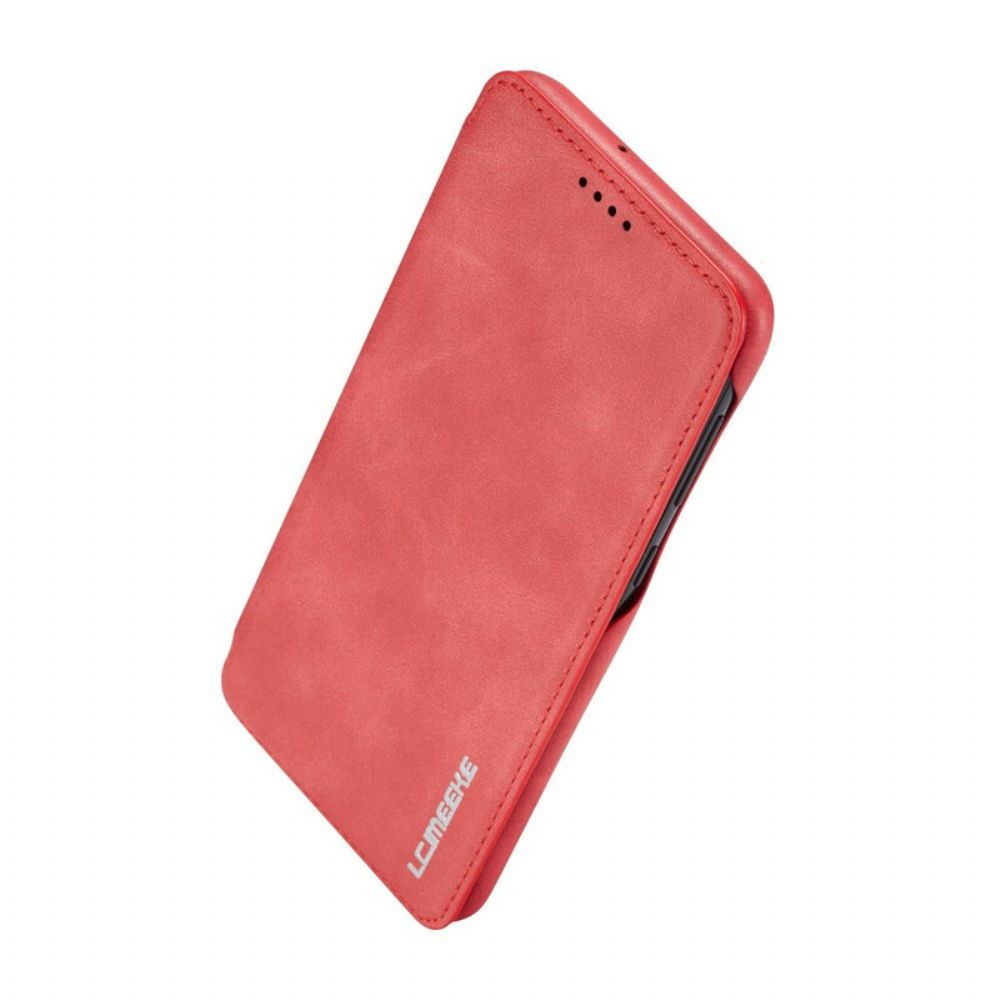 Bescherming Hoesje voor Samsung Galaxy A30 / A20 Folio-hoesje Lc.imeeke Leereffect