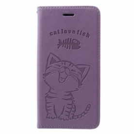 Folio-hoesje voor Samsung Galaxy A30 / A20 Kitten Kat Liefde Vis