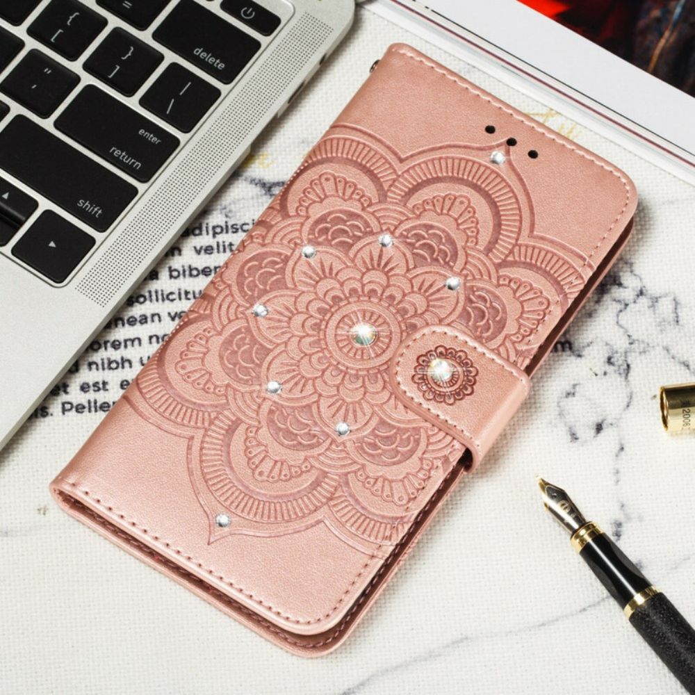 Folio-hoesje voor Samsung Galaxy A30 / A20 Mandala En Diamanten