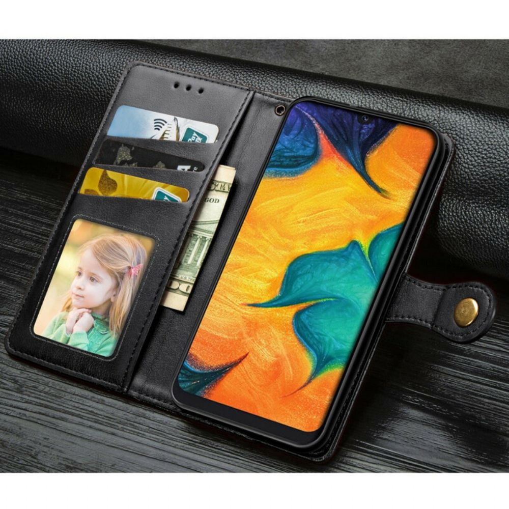 Folio-hoesje voor Samsung Galaxy A30 / A20 Zakelijke Lederen Stijl