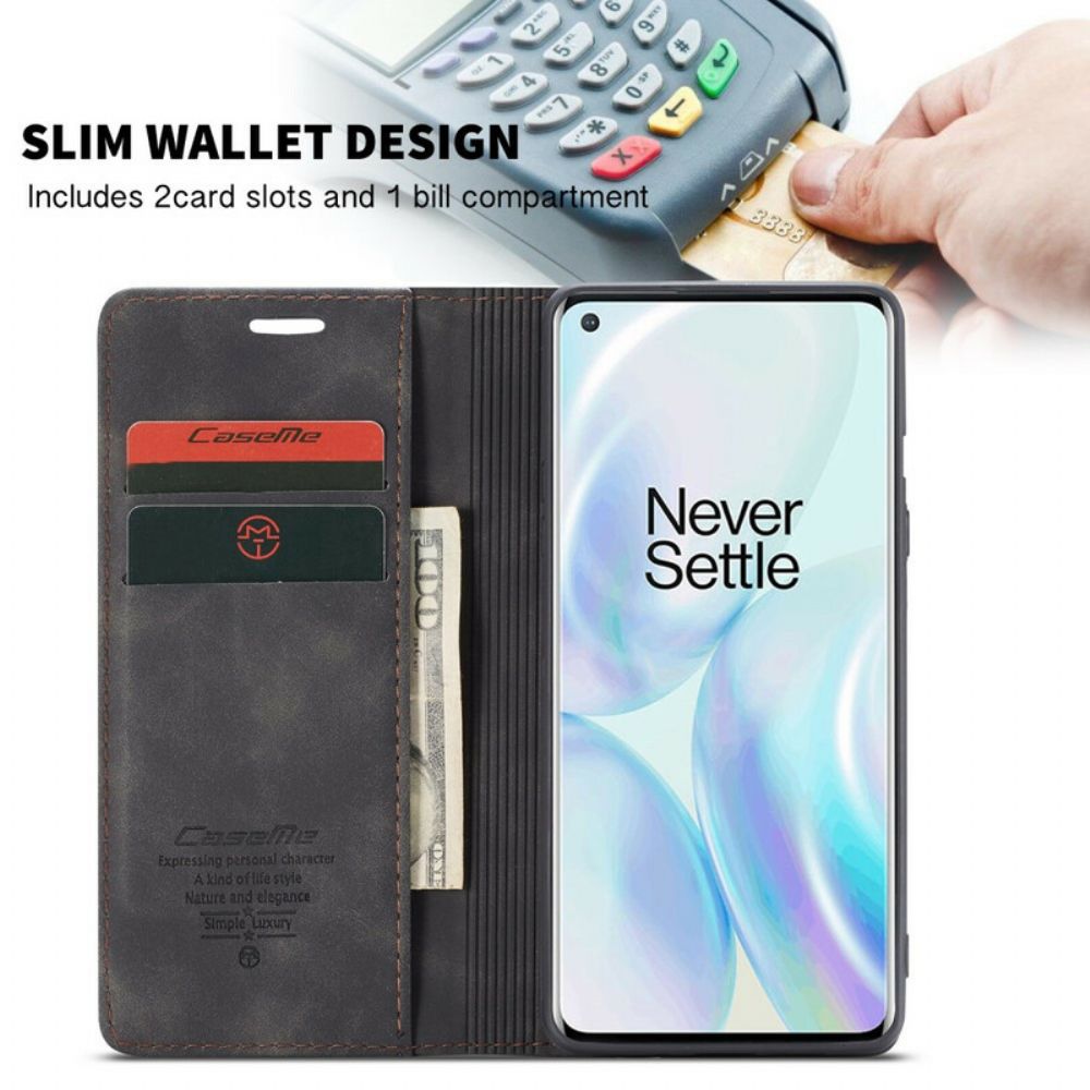 Bescherming Hoesje voor OnePlus 8 Folio-hoesje Caseme Kunstleer