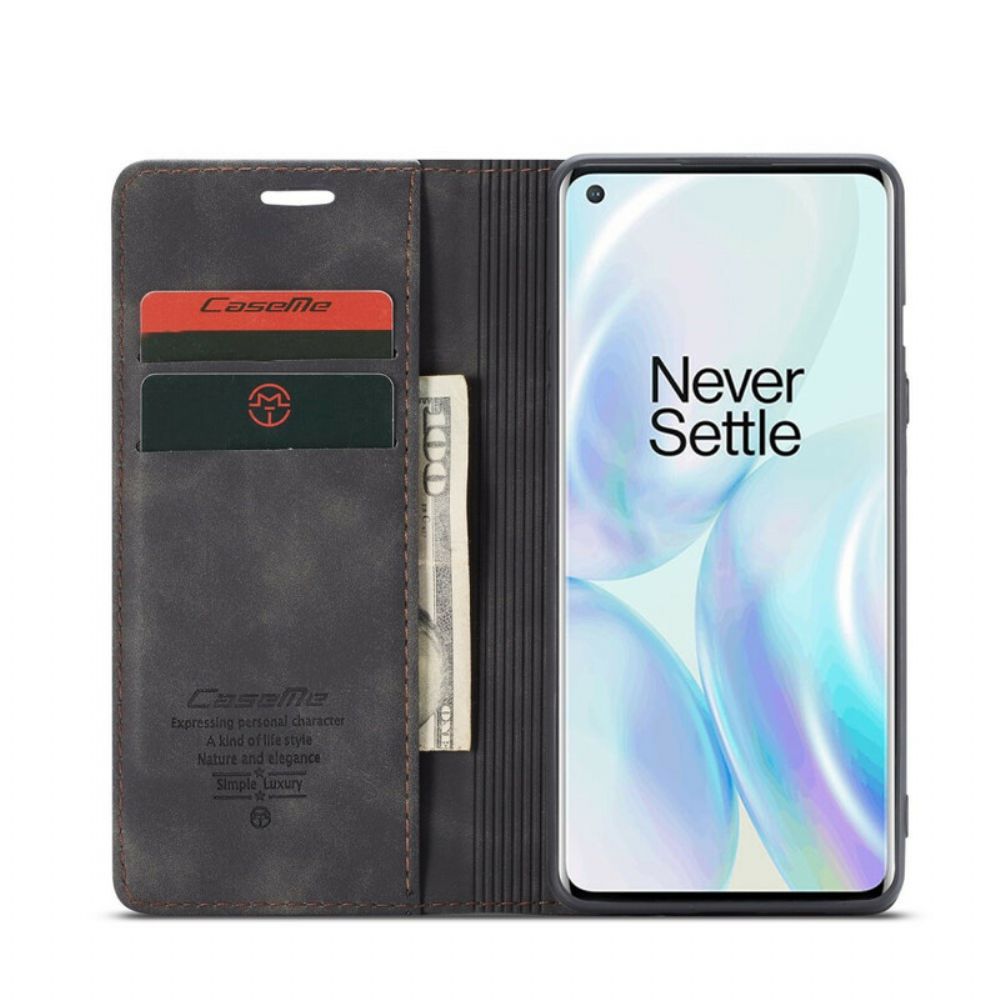 Bescherming Hoesje voor OnePlus 8 Folio-hoesje Caseme Kunstleer