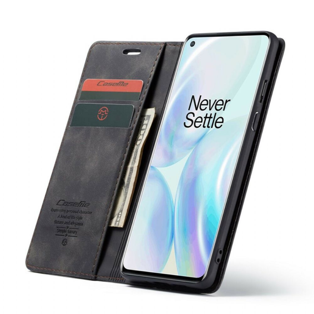 Bescherming Hoesje voor OnePlus 8 Folio-hoesje Caseme Kunstleer