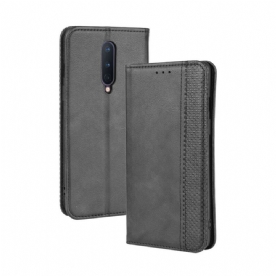 Bescherming Hoesje voor OnePlus 8 Folio-hoesje Vintage Gestileerd Leereffect