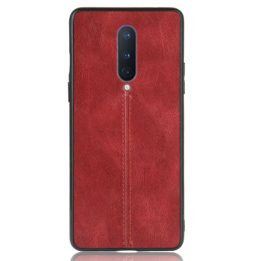 Hoesje voor OnePlus 8 Naad Leereffect