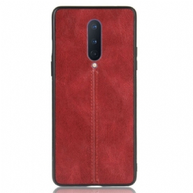 Hoesje voor OnePlus 8 Naad Leereffect