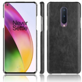 Hoesje voor OnePlus 8 Prestaties Litchi Leder Effect