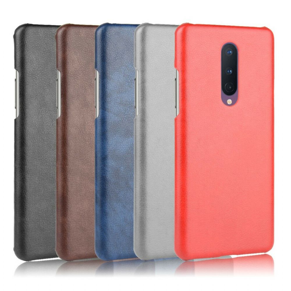 Hoesje voor OnePlus 8 Prestaties Litchi Leder Effect