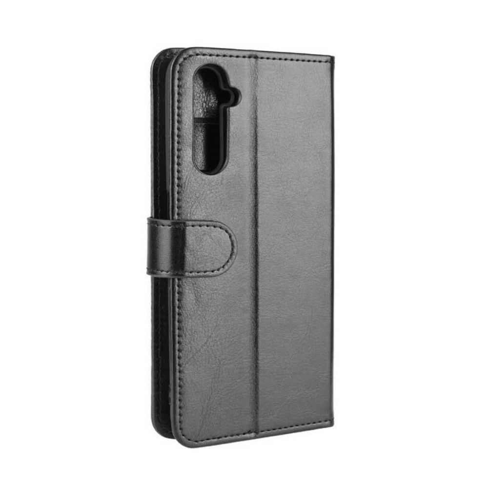 Flip Case voor Realme 6 Ledertextuur