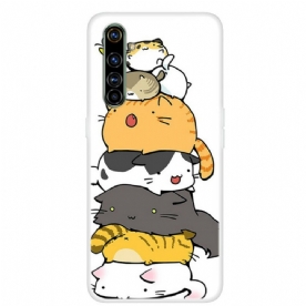 Hoesje voor Realme 6 Stapel Cartoon Katten