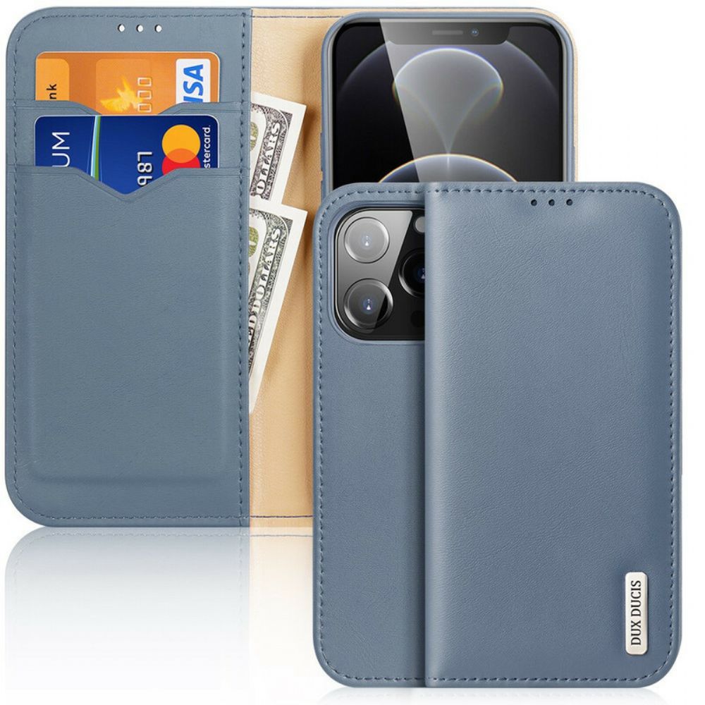 Bescherming Hoesje voor iPhone 13 Pro Folio-hoesje Rfid Splitleer Dux Ducis