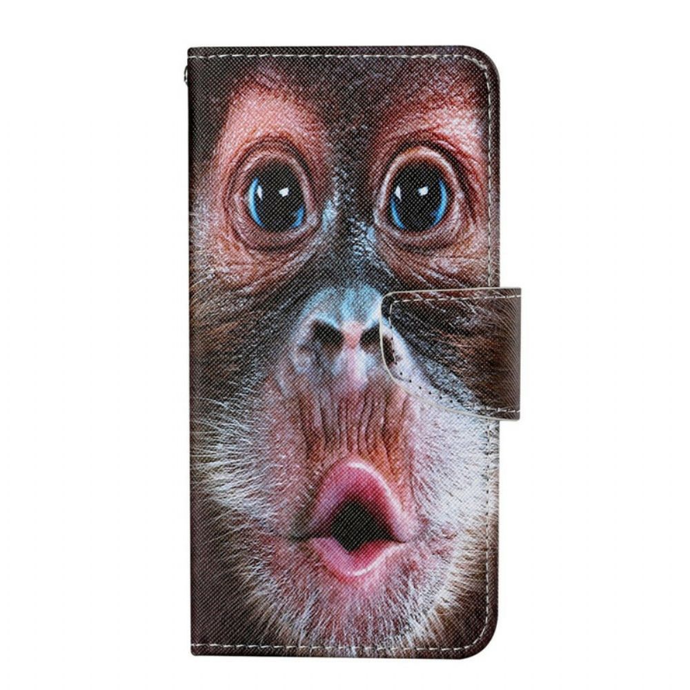 Flip Case voor iPhone 13 Pro Met Ketting Thong Aap