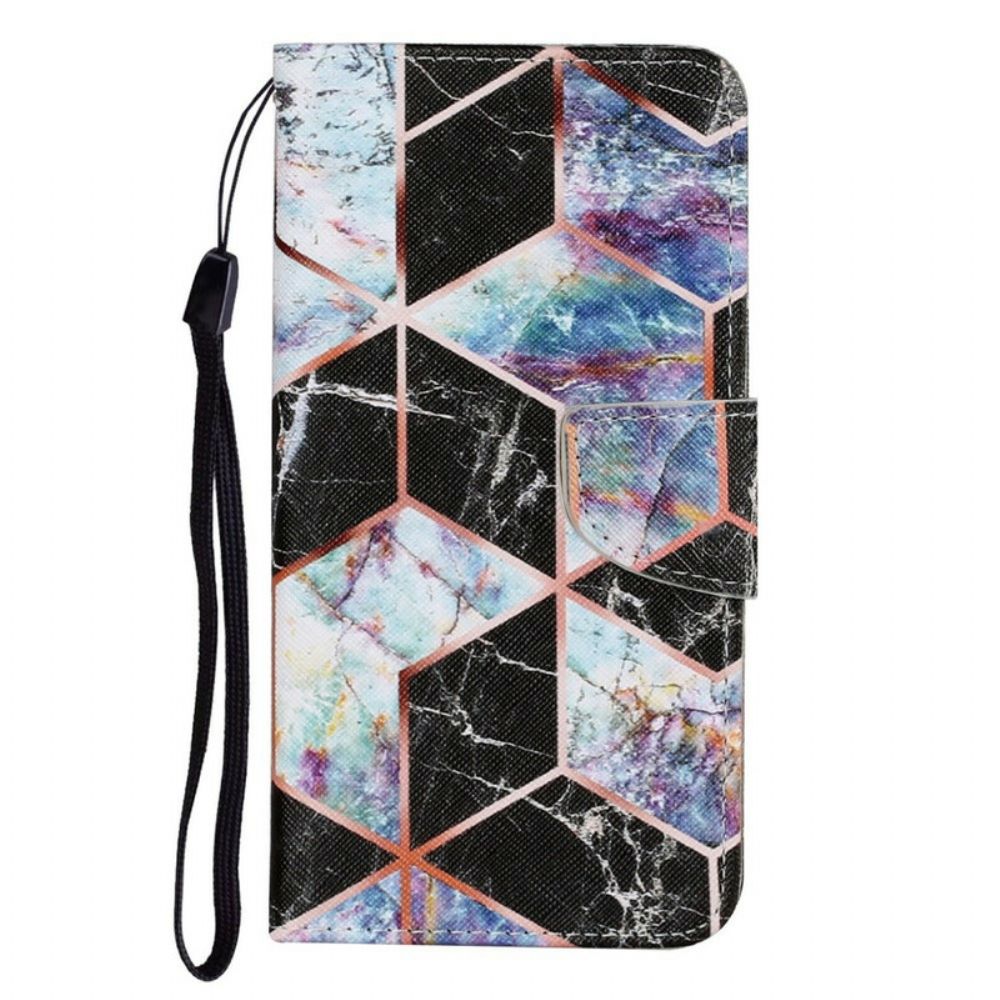 Folio-hoesje voor iPhone 13 Pro Geometrische Marmeren Stijl