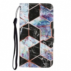 Folio-hoesje voor iPhone 13 Pro Geometrische Marmeren Stijl