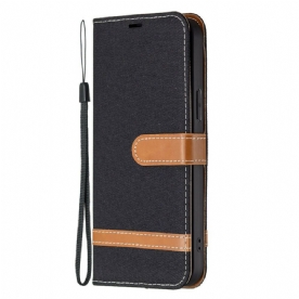 Folio-hoesje voor iPhone 13 Pro Met Ketting Band Met Stof En Leereffect