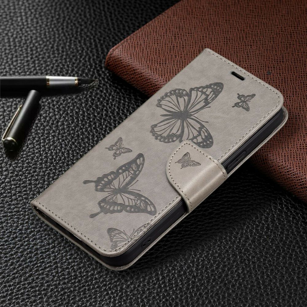 Folio-hoesje voor iPhone 13 Pro Met Ketting Bandje Met Vlinderprint