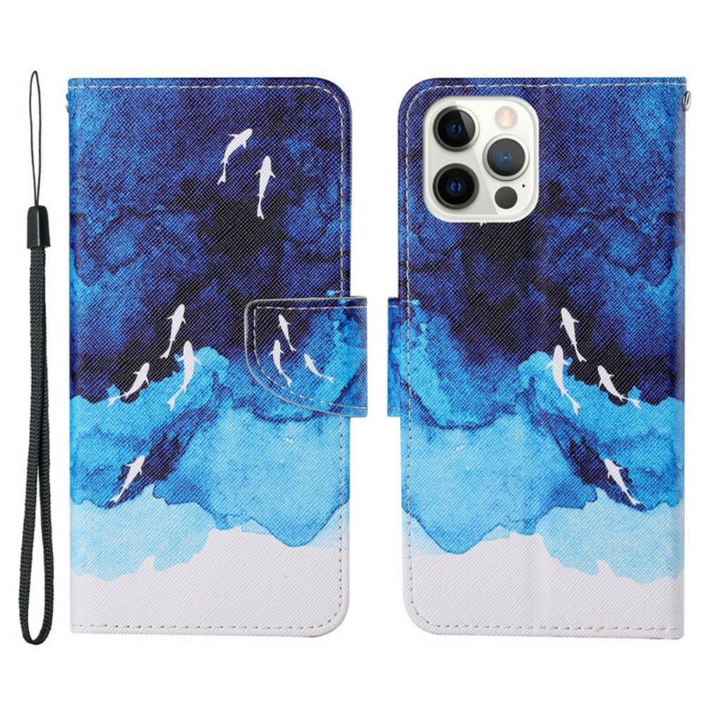 Folio-hoesje voor iPhone 13 Pro Zee Met Riem