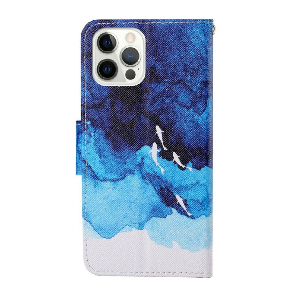 Folio-hoesje voor iPhone 13 Pro Zee Met Riem