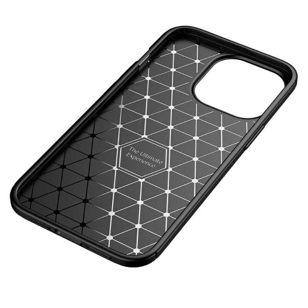 Hoesje voor iPhone 13 Pro Flexibele Koolstofvezeltextuur