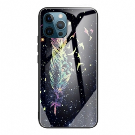 Hoesje voor iPhone 13 Pro Gehard Glas Met Veren