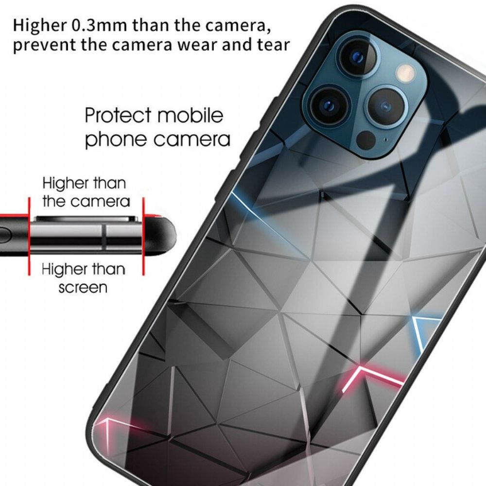 Hoesje voor iPhone 13 Pro Geometrie Van Gehard Glas