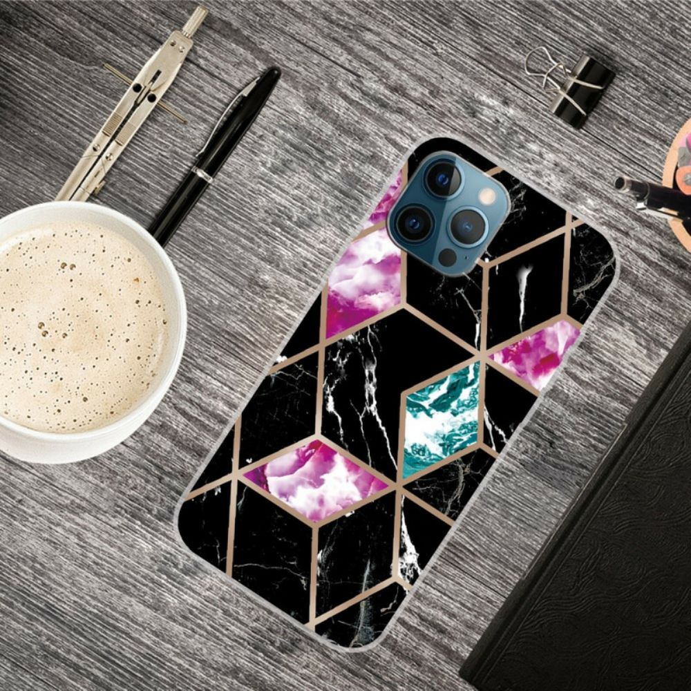 Hoesje voor iPhone 13 Pro Geweigerd Geometrisch Marmer