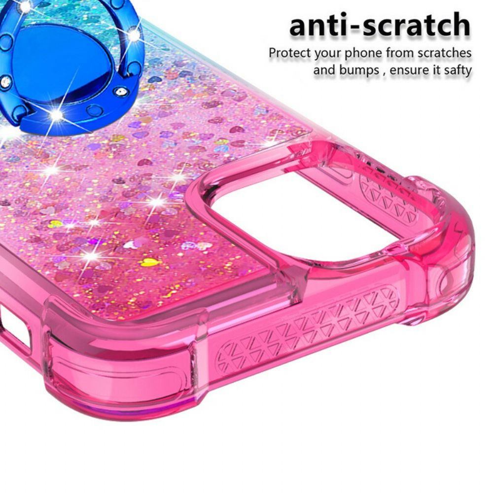 Hoesje voor iPhone 13 Pro Glitter Ring-ondersteuning