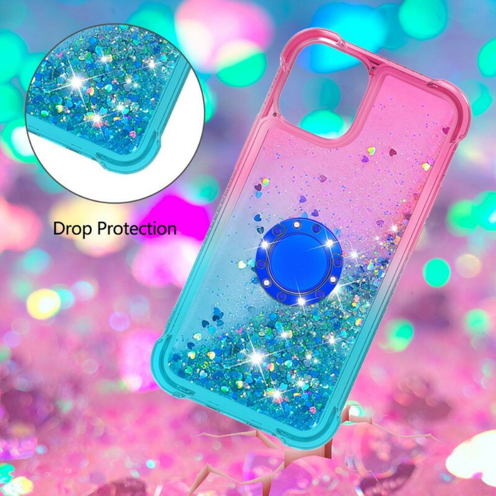 Hoesje voor iPhone 13 Pro Glitter Ring-ondersteuning