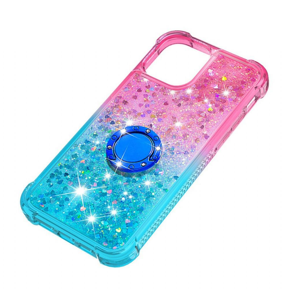 Hoesje voor iPhone 13 Pro Glitter Ring-ondersteuning