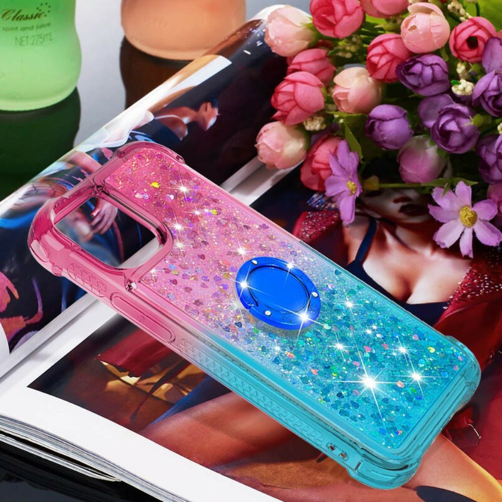 Hoesje voor iPhone 13 Pro Glitter Ring-ondersteuning