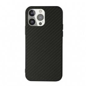 Hoesje voor iPhone 13 Pro Koolstofvezeltextuur Leereffect