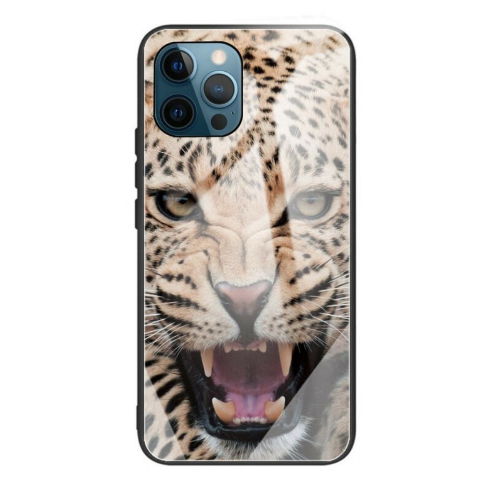 Hoesje voor iPhone 13 Pro Luipaard Gehard Glas