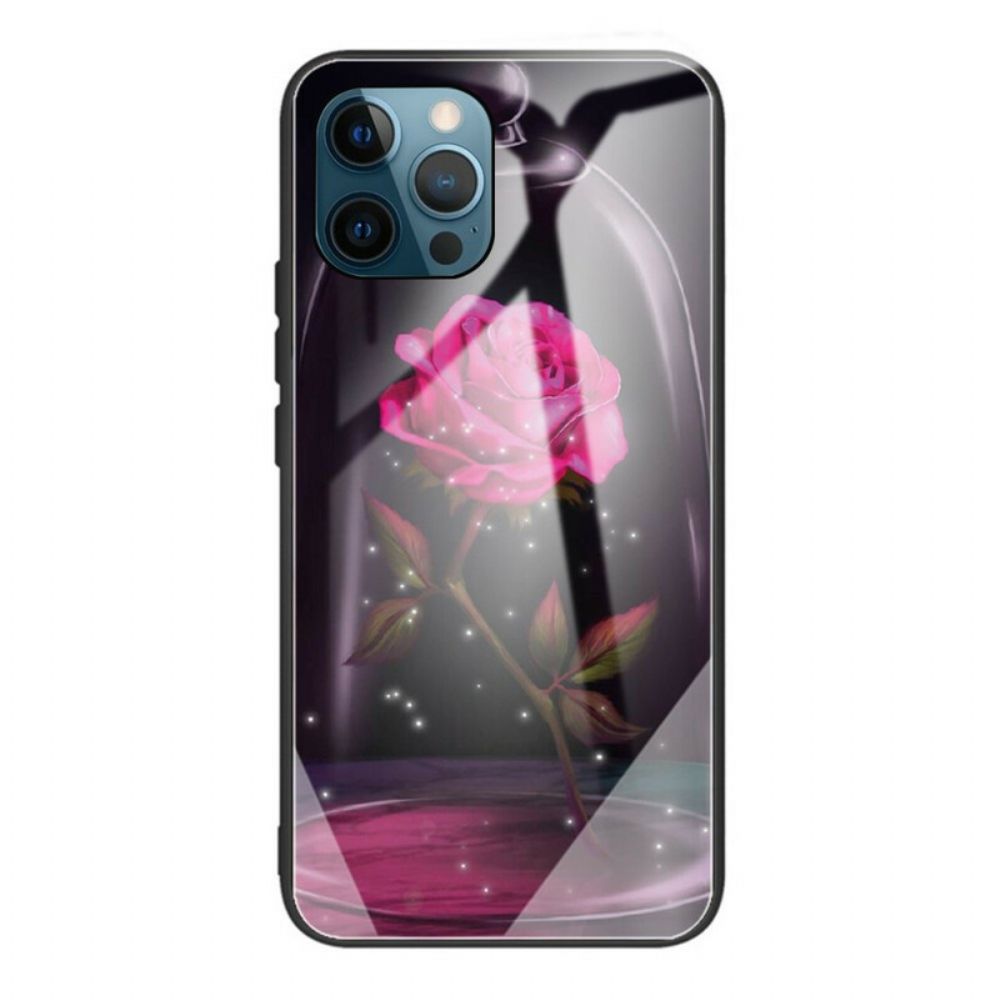 Hoesje voor iPhone 13 Pro Magisch Roze Gehard Glas