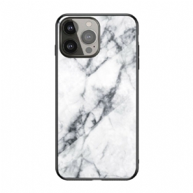 Hoesje voor iPhone 13 Pro Marmer Kleuren Gehard Glas