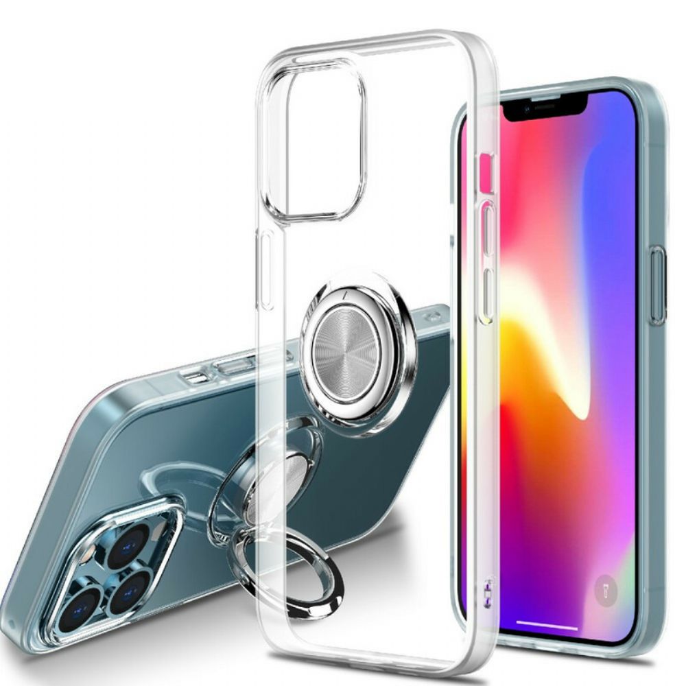 Hoesje voor iPhone 13 Pro Transparant Met Ring-support